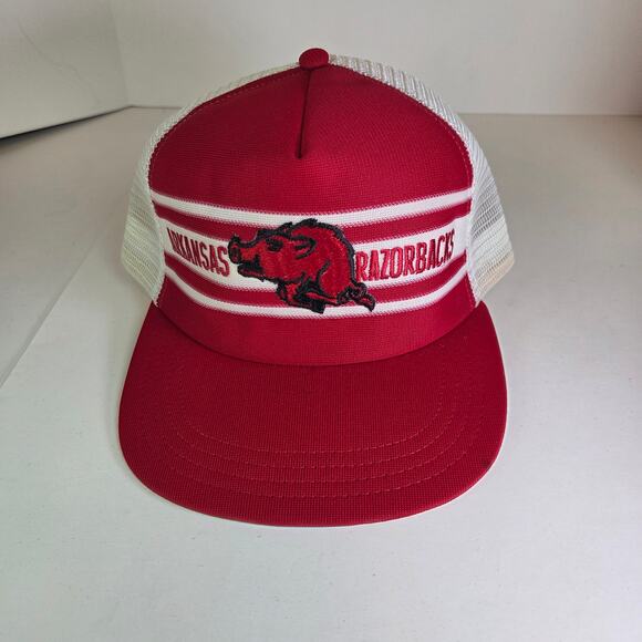 Vintage Arkansas Razorbacks Trucker Hat Mesh Snapback Made USA 70s 80s - Picture 9 of 10